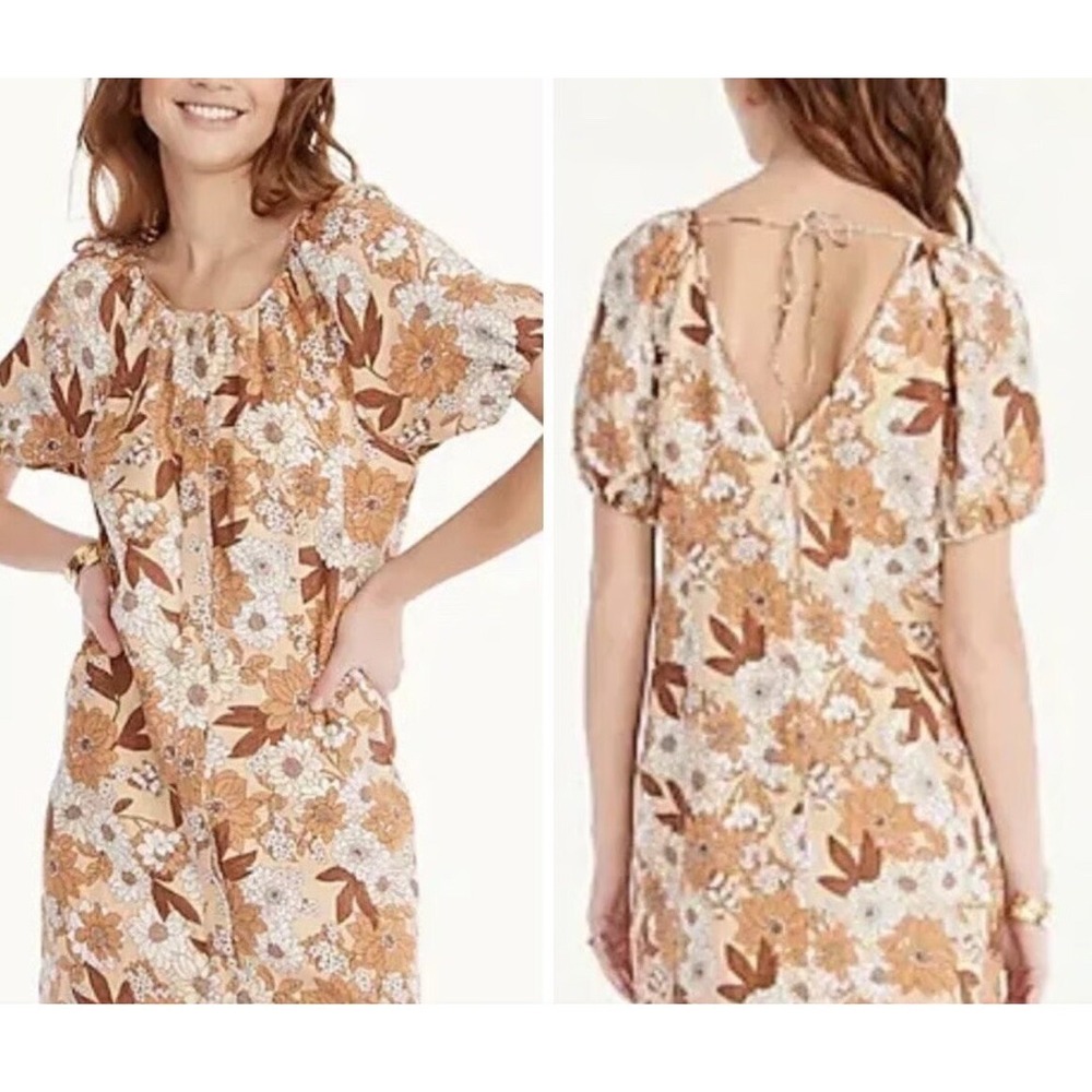 J. Crew Women's Zinnia Floral 100% Linen Dress Sz 18 Tall